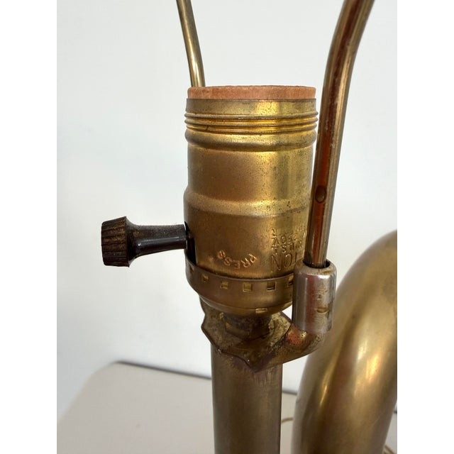 Vintage Hollywood Regency Cast Brass Swan Table Lamp Mid-Century Sculpture For Sale - Image 9 of 18