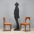 Chairs, beech wood, foam padding, imitation leather upholstery. Decent condition, to be restored. This piece is attributed...