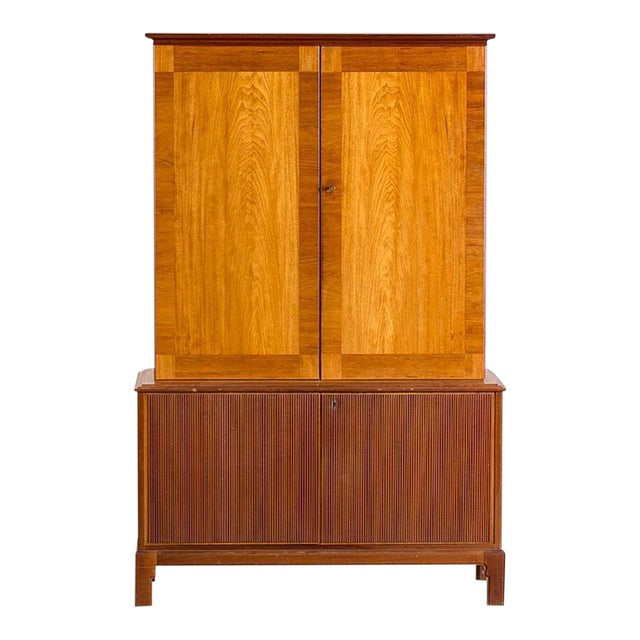 Swedish Modern j.o. Carlssons Locking Storage Cabinet For Sale