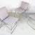 Italian modern chromed metal and checked cotton set of three Sof Sof chairs by Enzo Mari for Driade, 1980s. Fantastic set...