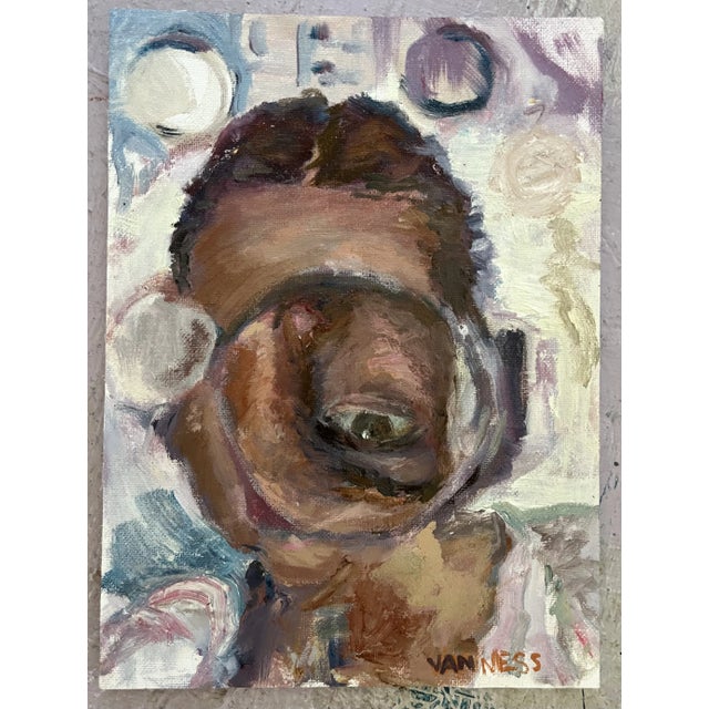 “The Looking Glass”, Original Oil Painting, by Van Ness 10”x12”x1”, wood framed, ready to hang. A woman looking in the...