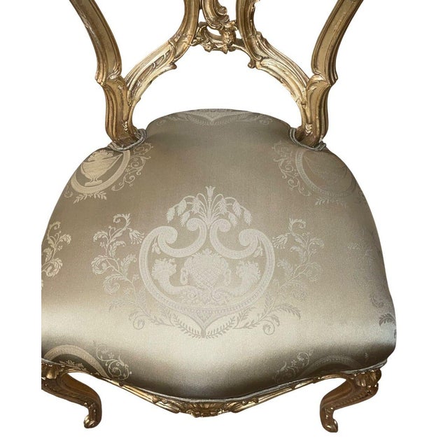 French 19th Century French Hand-Carved Gilded Chair For Sale - Image 3 of 8