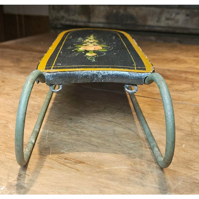 Antique Hand Painted Salesman Sample Wooden Sled For Sale - Image 10 of 15