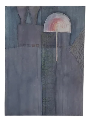 Abstract in Gray Original Watercolor by Laura Salgado C.1985