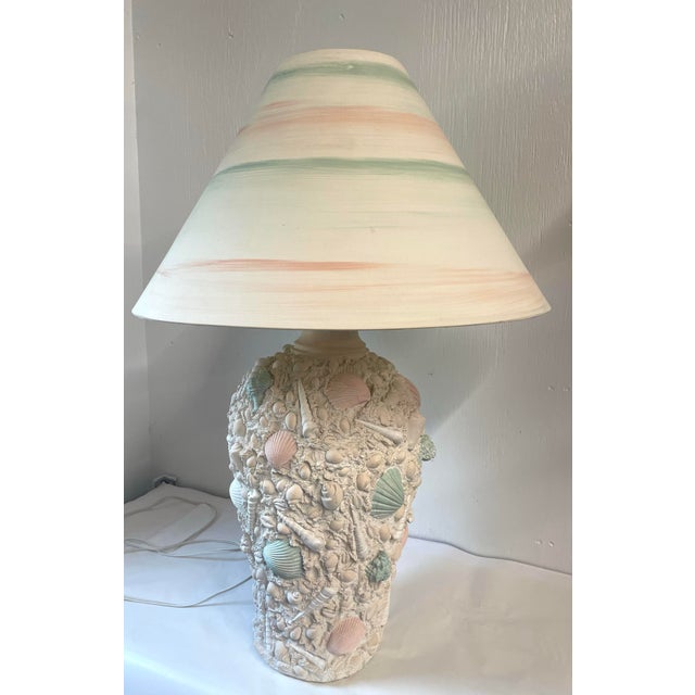Vintage Shell Motif Table Lamp For Sale - Image 4 of 11
