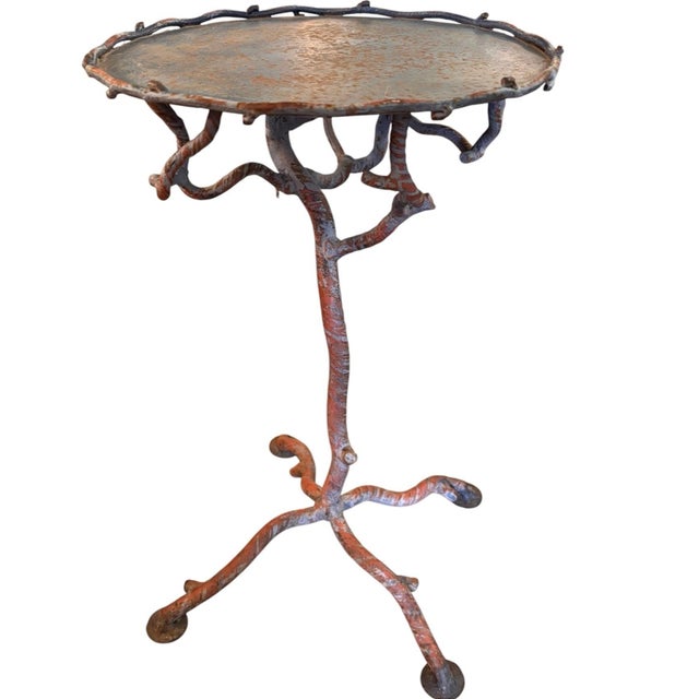 Brutalist-Style Branch-Like Legs Metal Accent Table Brutalist-Style Branch Accent Table in the Style of Diego Giacometti For Sale In Minneapolis - Image 6 of 6