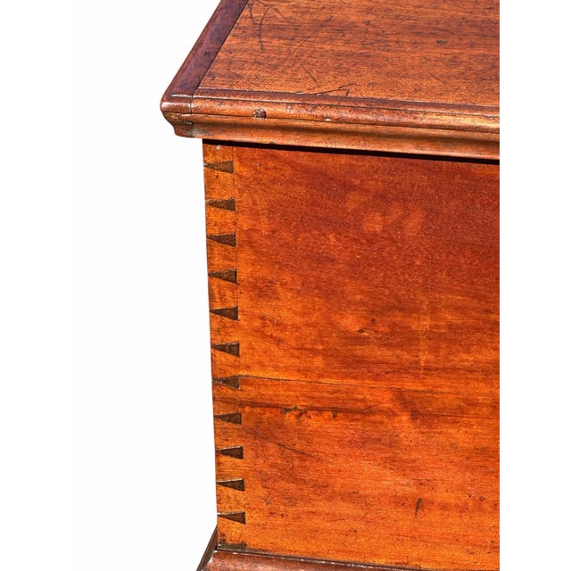 Wood Antique Queen Anne Pennsylvania Walnut Dovetailed Blanket Chest With Iron Hinges For Sale - Image 7 of 12
