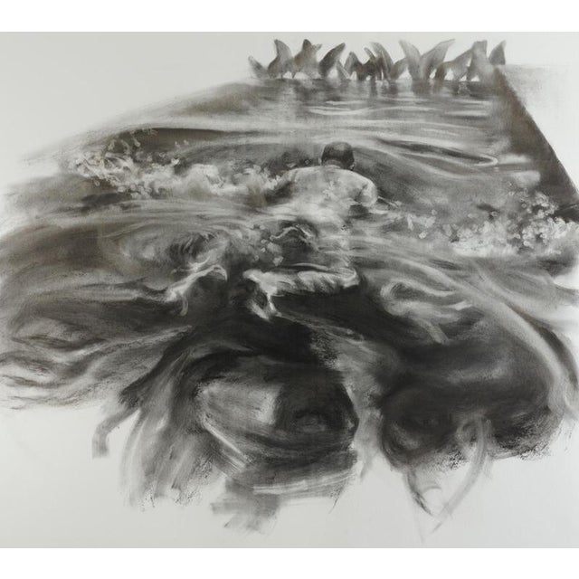 Patsy McArthur, Waterway, Charcoal Drawing, 2023 For Sale - Image 4 of 4