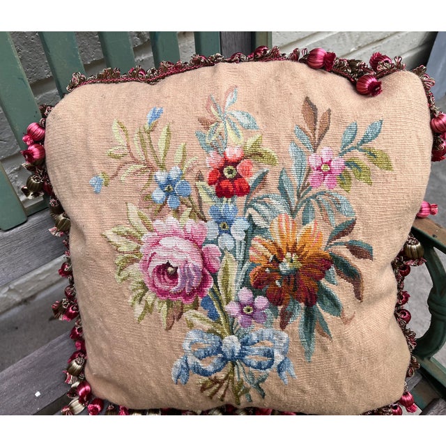 Traditional A Set of Antique Aubusson Tapestry Pillows For Sale - Image 3 of 8