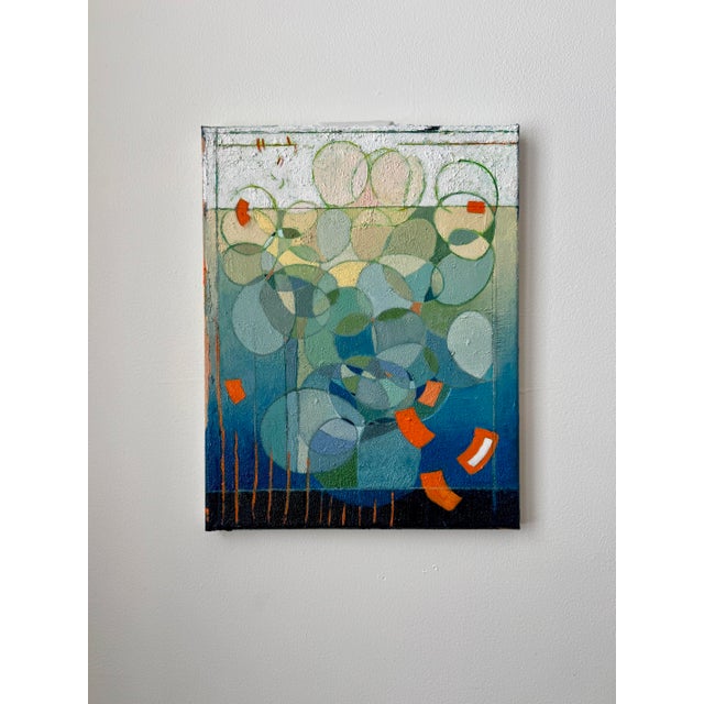 2020s "Shades of Blue" Abstract Oil Painting by Paula DeStefanis For Sale - Image 5 of 12