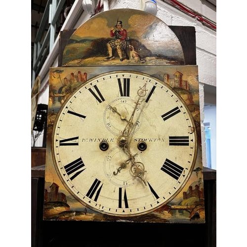 8 Day Longcase Clock, By W Windle Of Stockton Size :- 225 cms tall, base on a 57 cms wide & 25 cms depth. Has its pendulum...