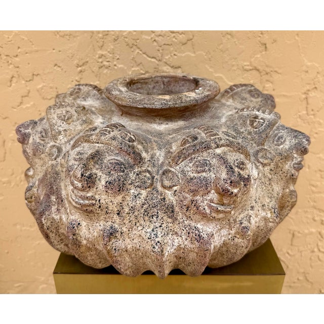Ceramic Pre-Colombian Handcrafted Perpetual Head Vase For Sale - Image 7 of 8