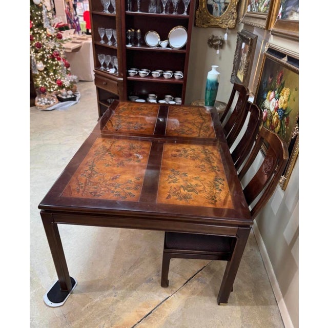 Mid 20th Century Early Century Bernhardt Dining Table With 8 Chairs, Two Extension and Table Cover For Sale - Image 5 of 8