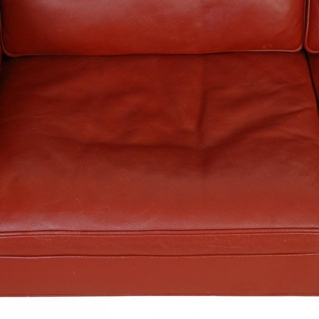 Animal Skin 2212 Two-Seater Sofa in Red Leather by Børge Mogensen, 1990s For Sale - Image 7 of 18