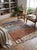 A small hand-knotted Gabbeh rug in the Persian Gabbeh tradition, woven as a landscape: a golden sun setting behind brown...