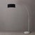 Mid-Century Modern 92" Morelli Float Floor Lamp, 1960s - Mid Century Modern Arc Lamp, White Marble Base, Black Linen Shade, Dimmable For Sale - Image 3 of 4