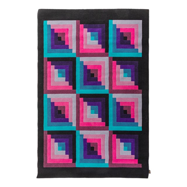 Woven Wool Design Rug by Luigi Missoni for Missoni, 1980s For Sale
