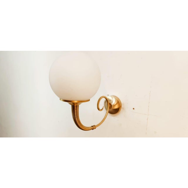 Brass Wall Light with Glass Sphere For Sale - Image 15 of 18