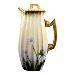 1910s Tressemanes & Vogt Limoges Hand Painted Chocolate Pot
