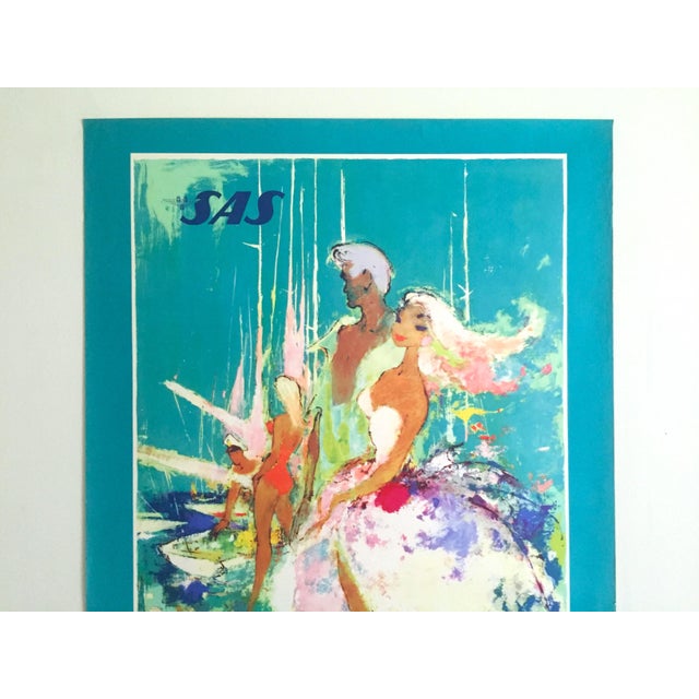【匿名配送】scandinavian advertising art Otto Nielsen, a Scandinavian Airlines vintage poster