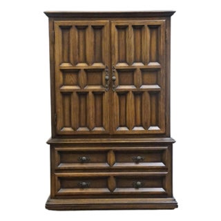 Century Furniture Solid Oak Spanish Mediterranean 39" Door Chest / Armoire For Sale