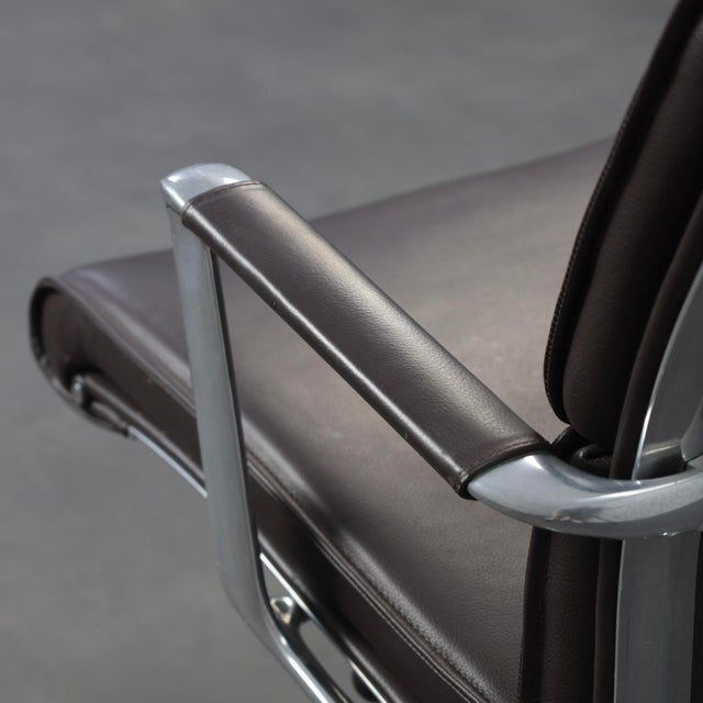 Metal Una Leather Office Chair by ICF, Italy, 1990s For Sale - Image 7 of 12
