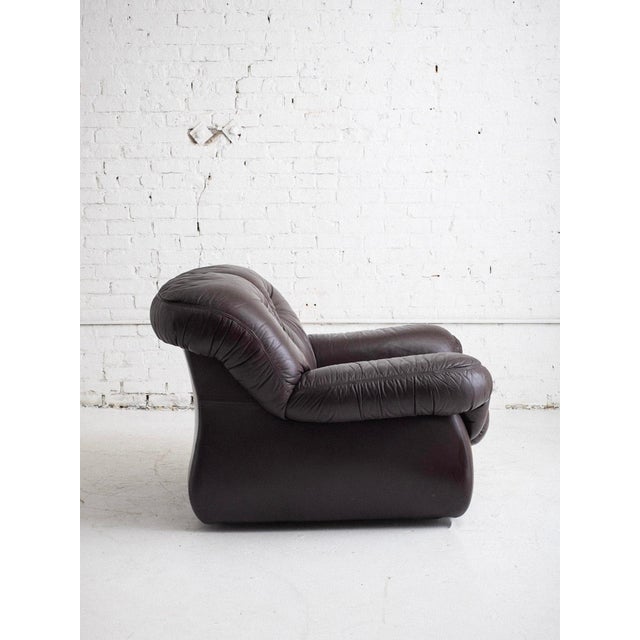 Mid-Century Modern Italian Mid-Century Brown Leather Club Chair For Sale - Image 3 of 15