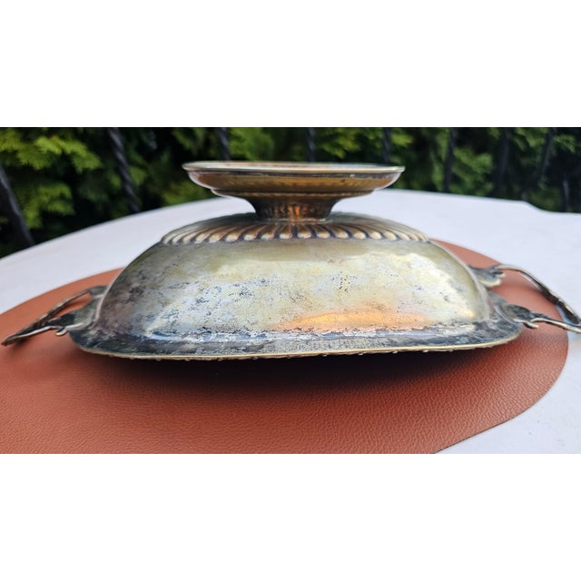 Metal Antique Art Nouveau Brass-Plated Plateau, 1890s For Sale - Image 7 of 8
