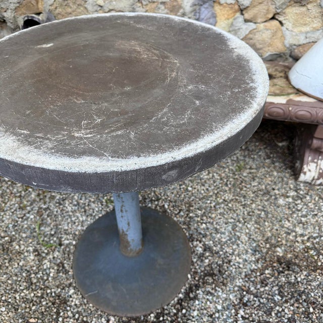 20th Century Brutalist Concrete Metal Cafe Table For Sale - Image 9 of 12