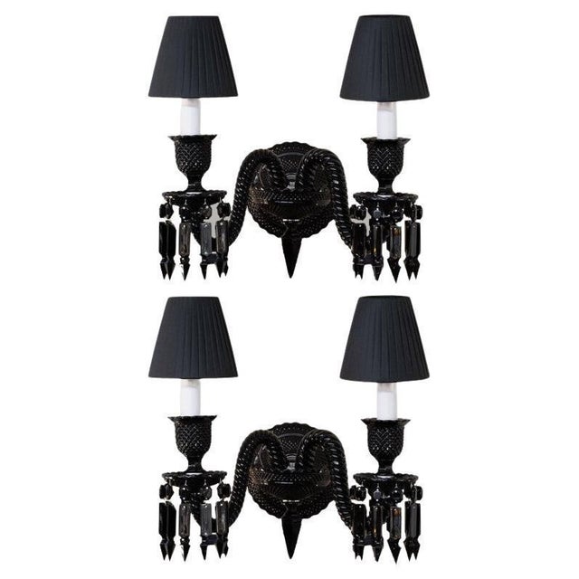 Black Wall Lamps from Baccarat, 1990, Set of 2 For Sale - Image 9 of 9