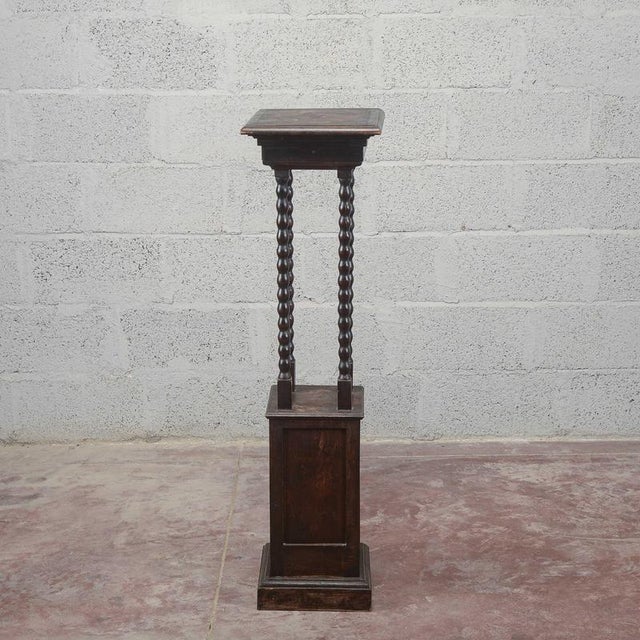 Dark Wood Turned Entrance Plant Stand For Sale - Image 16 of 16