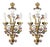 Gilt Bronze Sconces with Porcelain Flowers, 1830, Set of 4 For Sale