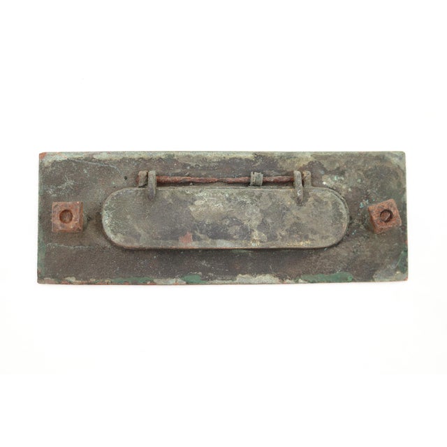 Traditional Vintage 7 In. Bronze Spring Loaded Mail Slot For Sale - Image 3 of 4