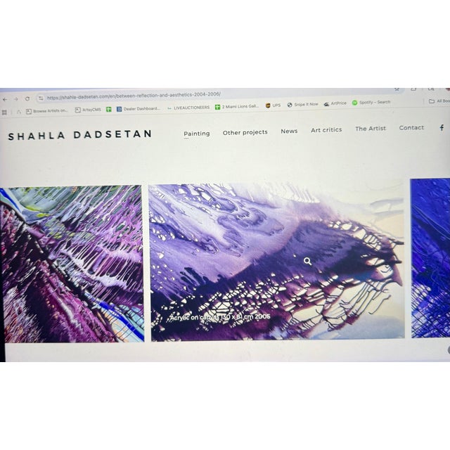 Abstract Shahla Dadsetan, Large Abstract Painting French Iranian Shahla Dadsetan Plongee Dans Ma Pensee, 2005 For Sale - Image 3 of 11