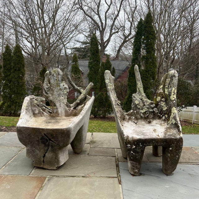 Specimen Carved Driftwood Outdoor Chair For Sale - Image 9 of 10