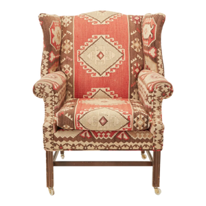 Antique Rug Wingback Chair