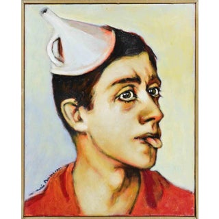 Luis Burgos, Portrait of a Boy, Oil on Canvas, 2001 For Sale