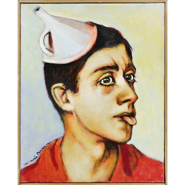 Luis Burgos, Portrait of a Boy, Oil on Canvas, 2001 For Sale
