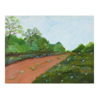Late 20th Century Country Road Landscape Painting For Sale