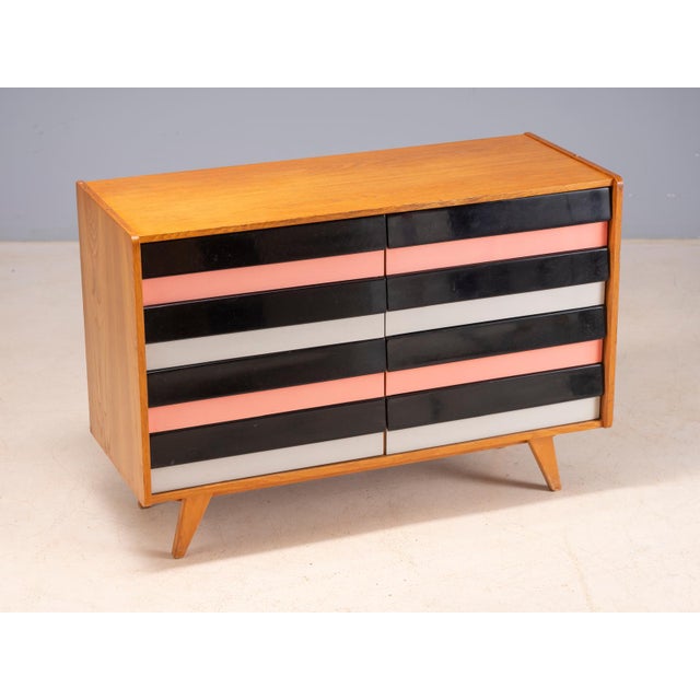 Mid-Century Modern Vintage Czech Chest of Drawers U-453 attributed to Jiří Jiroutek for Interiér Praha, 1960s For Sale - Image 3 of 9