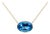 Mid 20th Century 18k Yellow Gold Gia Certified 43.73ct Blue Topaz Bezel Necklace For Sale