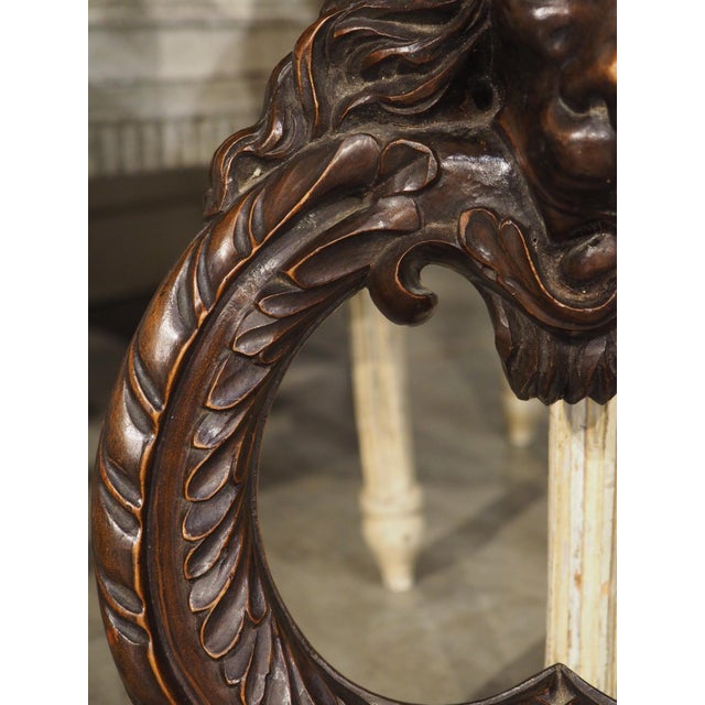 Oversized French Carved Walnut Study of a Bronze Door Knocker, 19th Century For Sale - Image 12 of 16