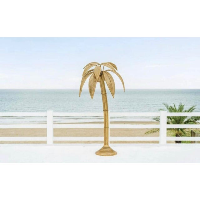 Mid-Century Modern Rattan Coconut Floor Lamp, 1990s For Sale - Image 3 of 11