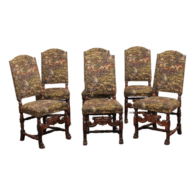 Early 20th Century French Renaissance Style Side Chairs - Set of 6 For Sale