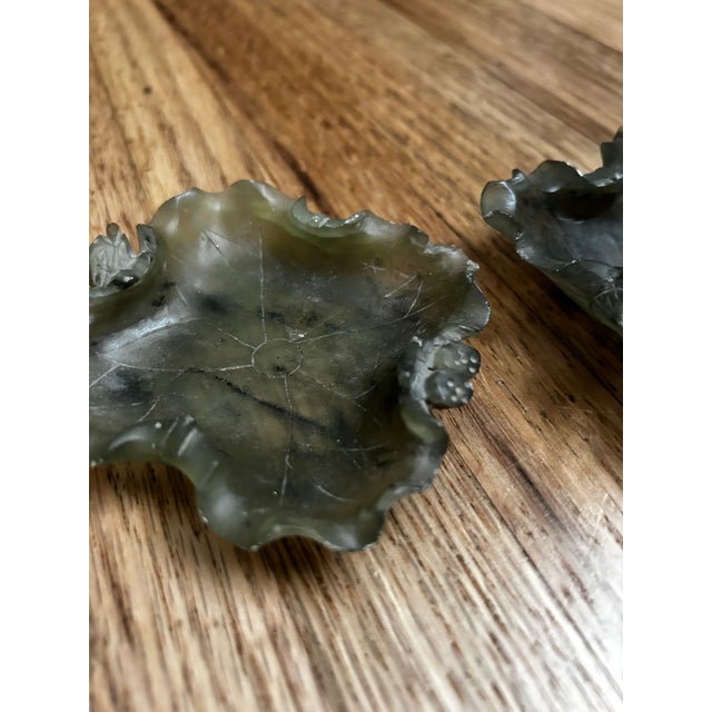 Antique Chinese Natural Agate Carved Inkwell / Brush Washer-Lotus Flower Catchall Vessels For Sale - Image 12 of 13