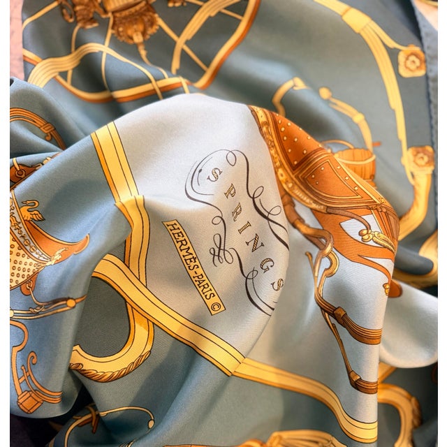 Hermès Hermès Springs Silk Scarf 1988 Designed by Philippe Ledoux For Sale - Image 4 of 12