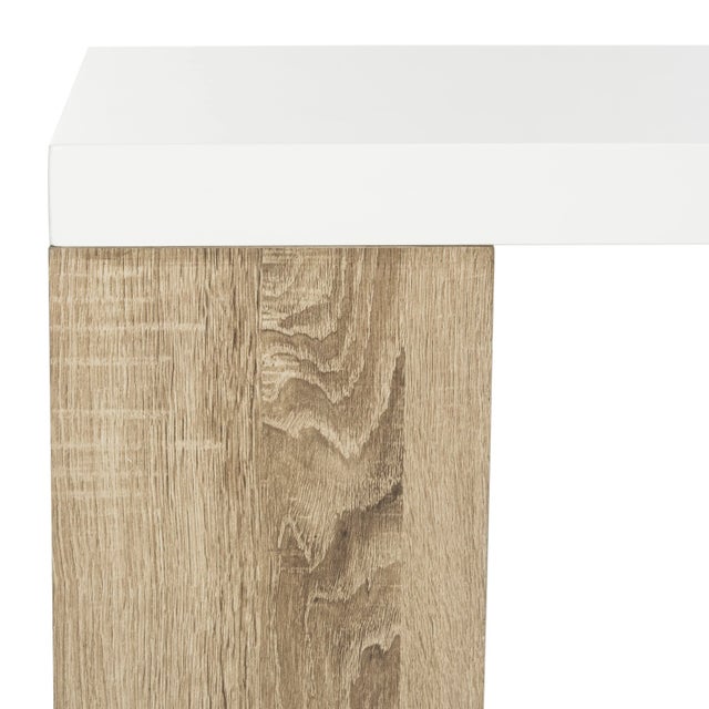 Modern Scandinavian Side Storage Lacquer Coffee Table in White & Light Oak For Sale In Philadelphia - Image 6 of 10