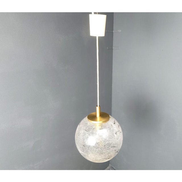 Vintage Globe Pendant Light attributed to Doria Leuchten, 1960s For Sale - Image 9 of 12