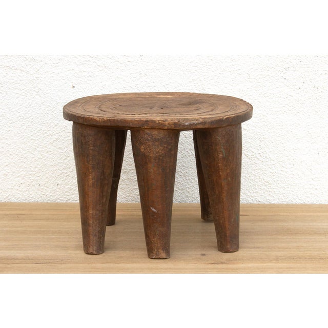 1950s Rustic Finely Carved African Stool For Sale - Image 5 of 9