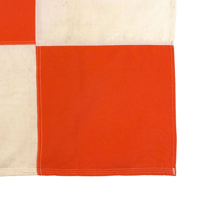 Late 20th Century Vintage Cotton Airfield Safety Signal, Checker Flag For Sale - Image 5 of 6